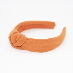 Diadema nudo naranja hecha a mano