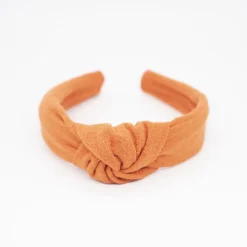 Diadema nudo naranja hecha a mano