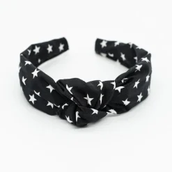 Diadema nudo negra estrellas hecha a mano