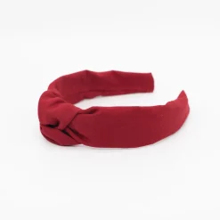 Diadema nudo rojo granate hecha a mano