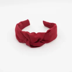 Diadema nudo rojo granate hecha a mano