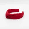 Diadema nudo rojo liso hecha a mano