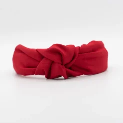 Diadema nudo rojo liso hecha a mano