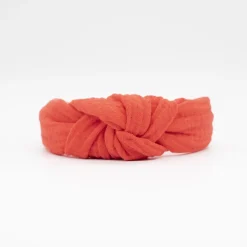 Diadema nudo rojo luminoso hecha a mano