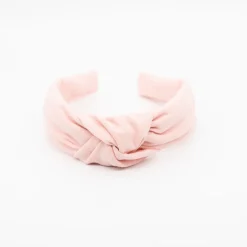 Diadema nudo rosa claro rústico hecha a mano