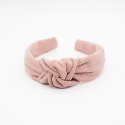 Diadema nudo rosa rústico hecha a mano