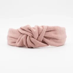 Diadema nudo rosa rústico hecha a mano
