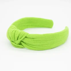 Diadema nudo verde fluor hecha a mano