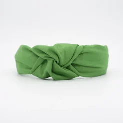 Diadema nudo verde hecha a mano