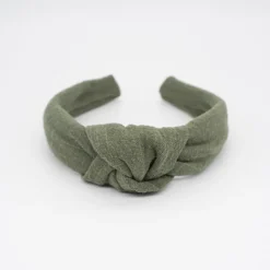Diadema nudo verde militar hecha a mano
