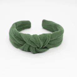 Diadema nudo verde oscuro hecha a mano