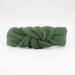 Diadema nudo verde oscuro hecha a mano