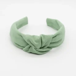 Diadema nudo verde rústico hecha a mano
