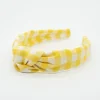 Diadema nudo vichy amarillo hecha a mano