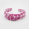 Diadema nudo vichy fucsia hecha a mano