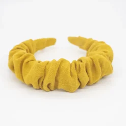 Diadema scrunchie amarillo ocre rústico