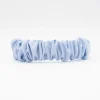 Diadema scrunchie azul celeste lino