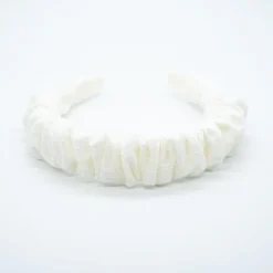 Diadema scrunchie gasa blanca