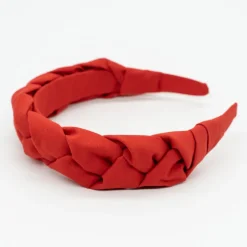Diadema trenzada rojo liso