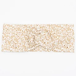Diadema turbante flores beige