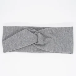 Diadema turbante gruesa gris