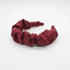 Diadema volumen satén rojo burdeos