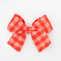 Lazo clásico vichy bicolor rojo fresa
