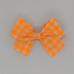 Lazo clásico vichy fluor naranja