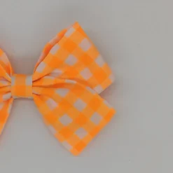 Lazo clásico vichy fluor naranja