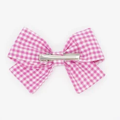 Lazo clásico vichy pequeño fucsia