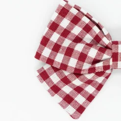 Lazo clásico vichy rojo granate