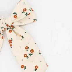 Lazo coquette beige flores vintage