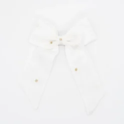Lazo Coquette Blanco con Bordado Floral