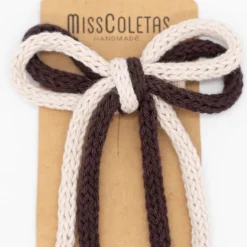 Lazo crochet cordón doble marrón