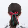 Lazo crochet cordón doble rojo combinado