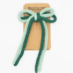 Lazo crochet cordón doble verde