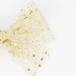 Lazo de tul glitter oro