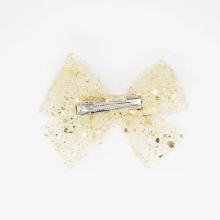 Lazo de tul glitter oro