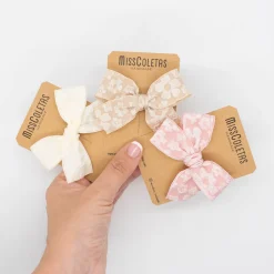 Lazo estampado satinado rosa