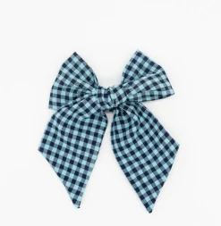 Maxi lazo vichy bicolor azul