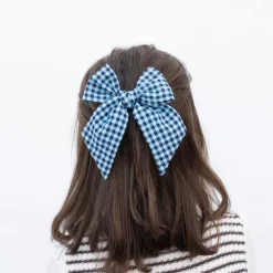 Maxi lazo vichy bicolor azul