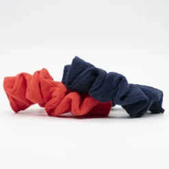 Pack coleteros scrunchies azul marino y rojo