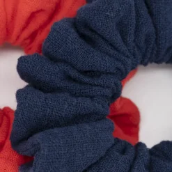 Pack coleteros scrunchies azul marino y rojo