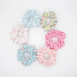 Pack coleteros scrunchies baño flamencos