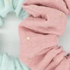 Pack coleteros scrunchies topos oro