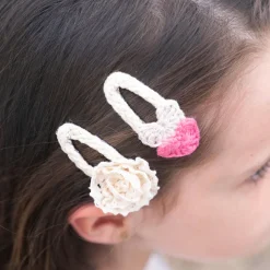 Pack de 2 clips crochet flor