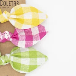 Pack de 3 coleteros lazo vichy