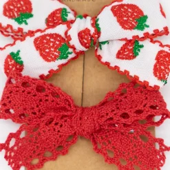 Pack de 2 lazos bebé fresas