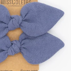 Pack de 2 minicoleteros lazo azul oscuro rústico