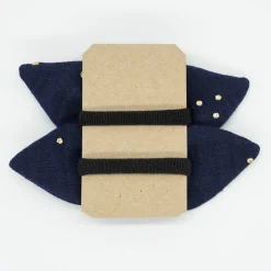 Pack de 2 minicoleteros lazo azul marino topos oro